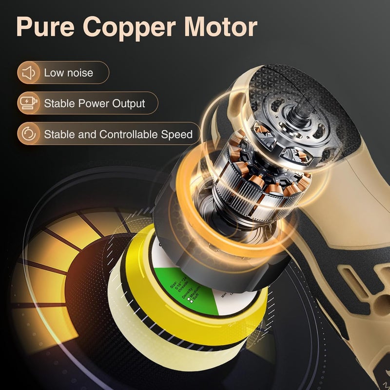 Blycorul Cordless Mini Polisher,1/1.5/2Inch,DA&RO with 11 Variable Speed 2500-6000 RPM,2.3Ah Rechargeable Battery,Car Detailing Micro Polisher - Image 2
